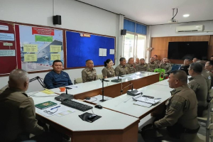 ประชุมบริหารประจำเดือน กุมภาพันธ์ สถานีตำรวจภูธรบ้านมาบอำมฤต ครั้งที่ 2/2568 ณ บริเวณ หน้า สภ.บ้านมาบอำมฤต